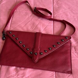 Express Red Studded Clutch